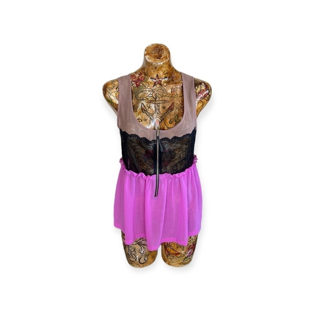 Black brand top purple brown sleeveless medium